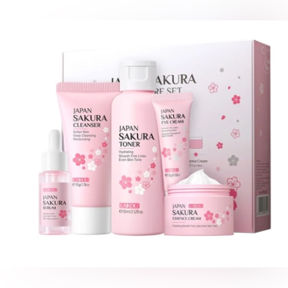 Sakura Japan Pink Skincare Cleanser & Exfoliant Set
